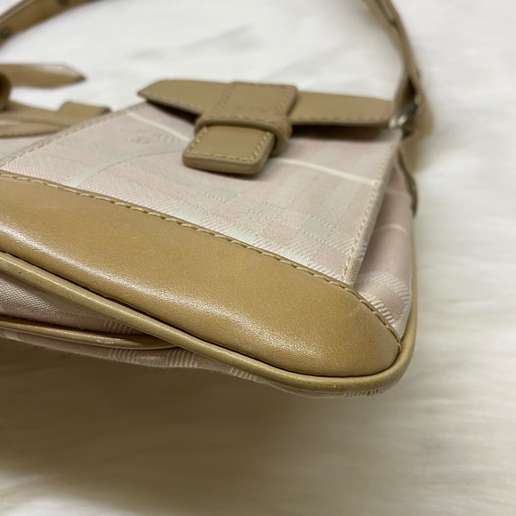 Authentic vintage Burberry wool pink plaid shoulder bag - Picture 4 of 13